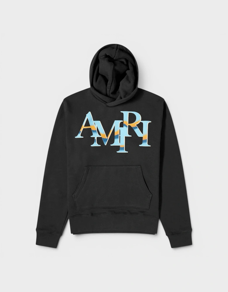 Staggered Chrome Hoodie Black