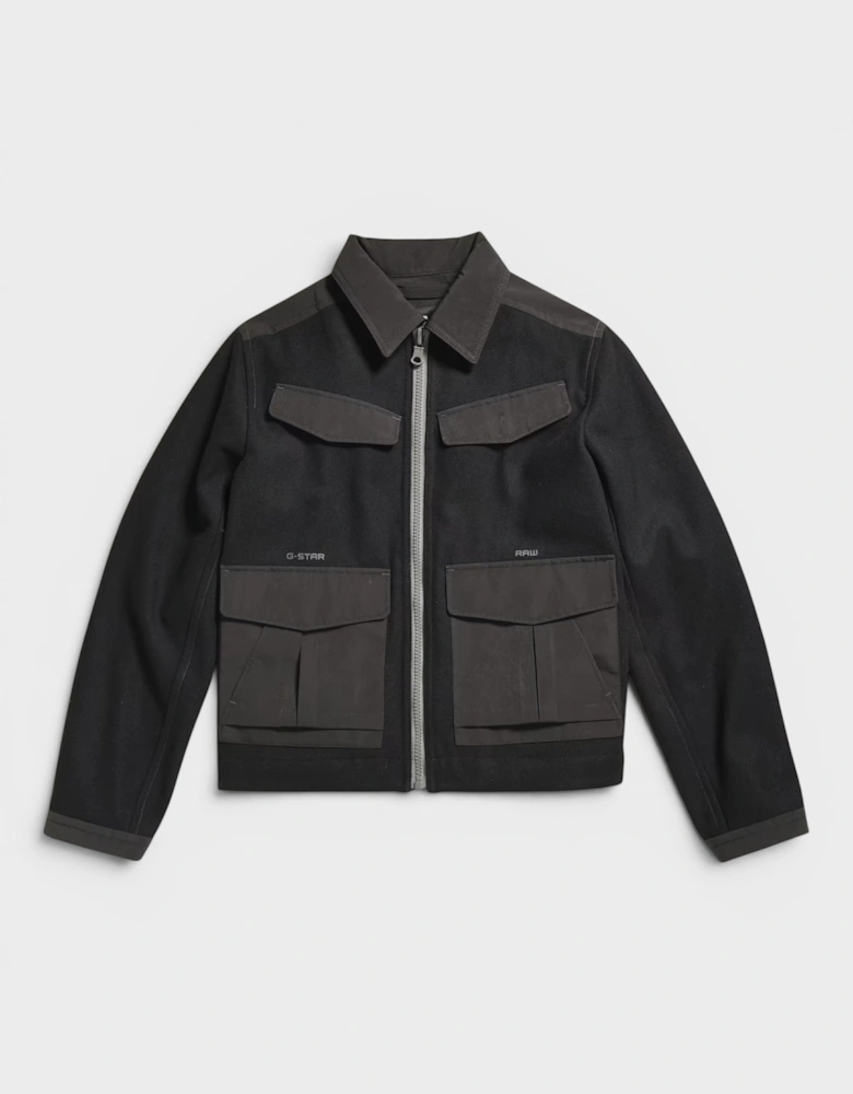 Raw Short Jacket Black