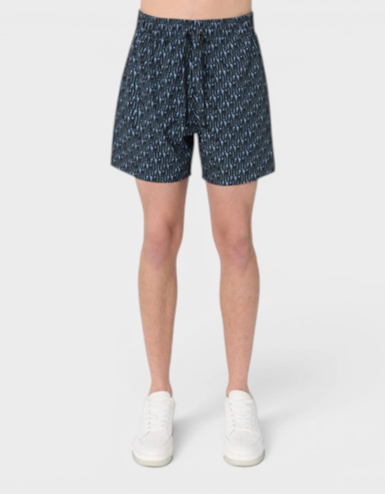 All Over Print Swimtrunk Dusty Blue
