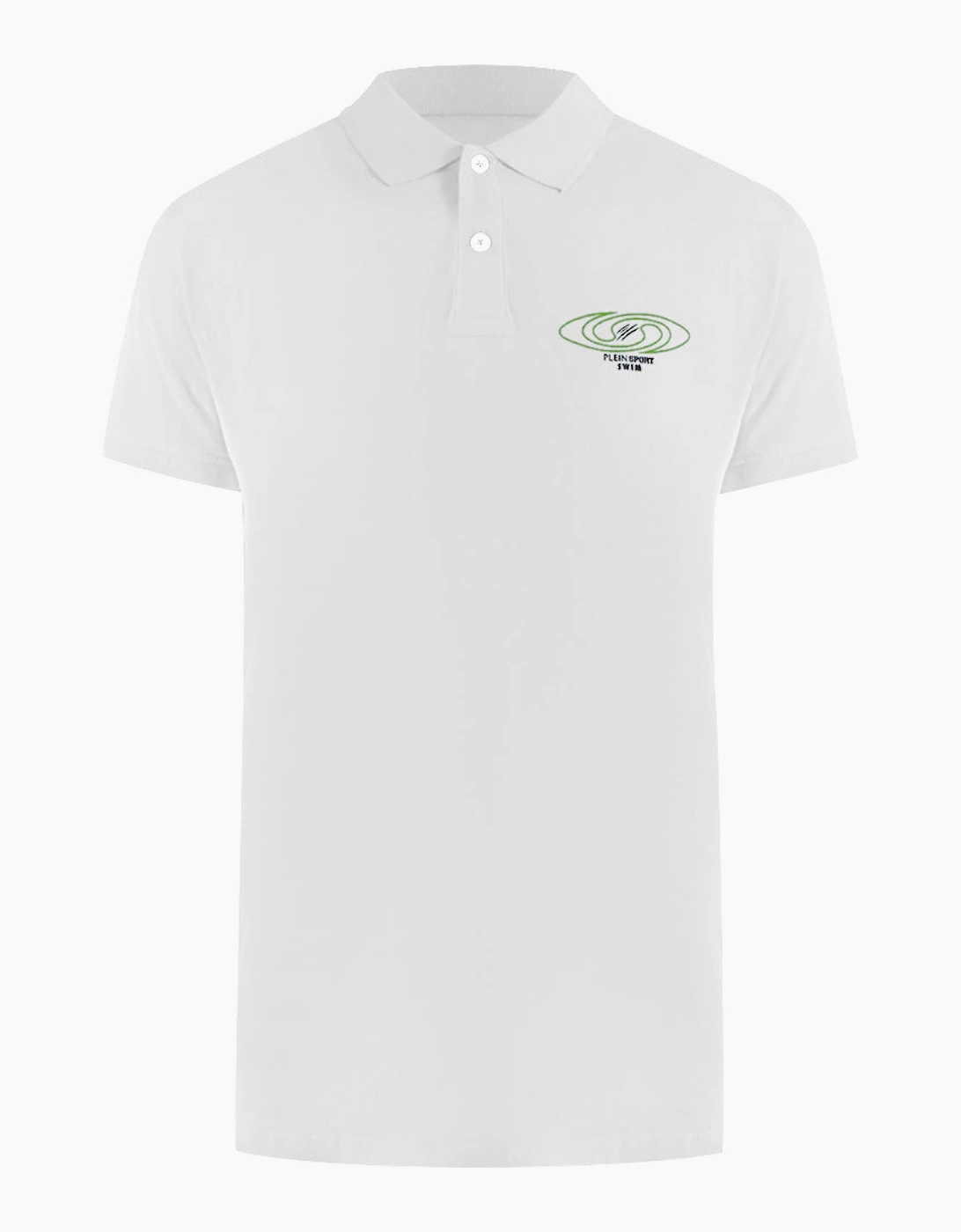Plein Sport Spiral Logo Stretch White Polo Shirt