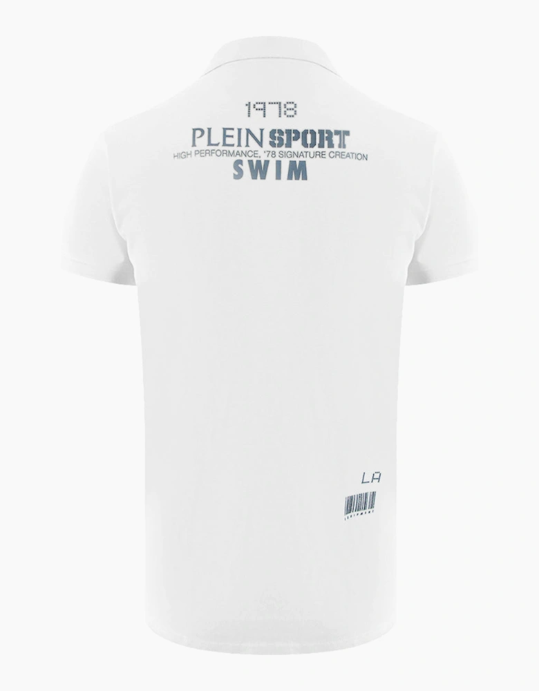 Plein Sport Spiral Logo Stretch White Polo Shirt