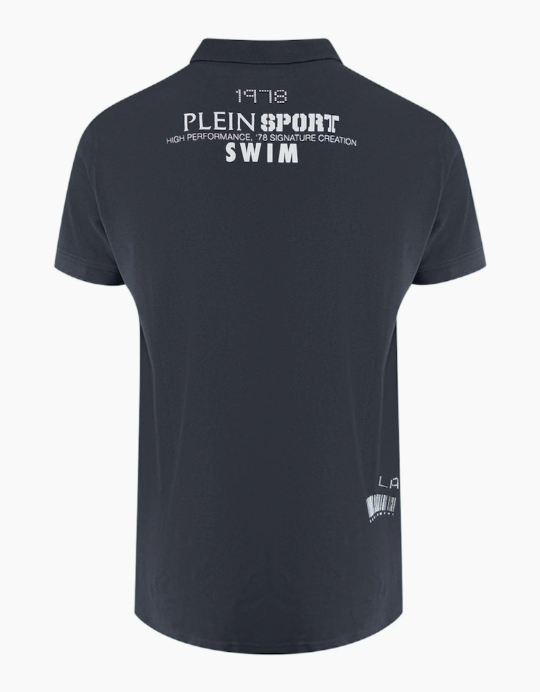 Plein Sport Spiral Logo Stretch Dark Grey Polo Shirt