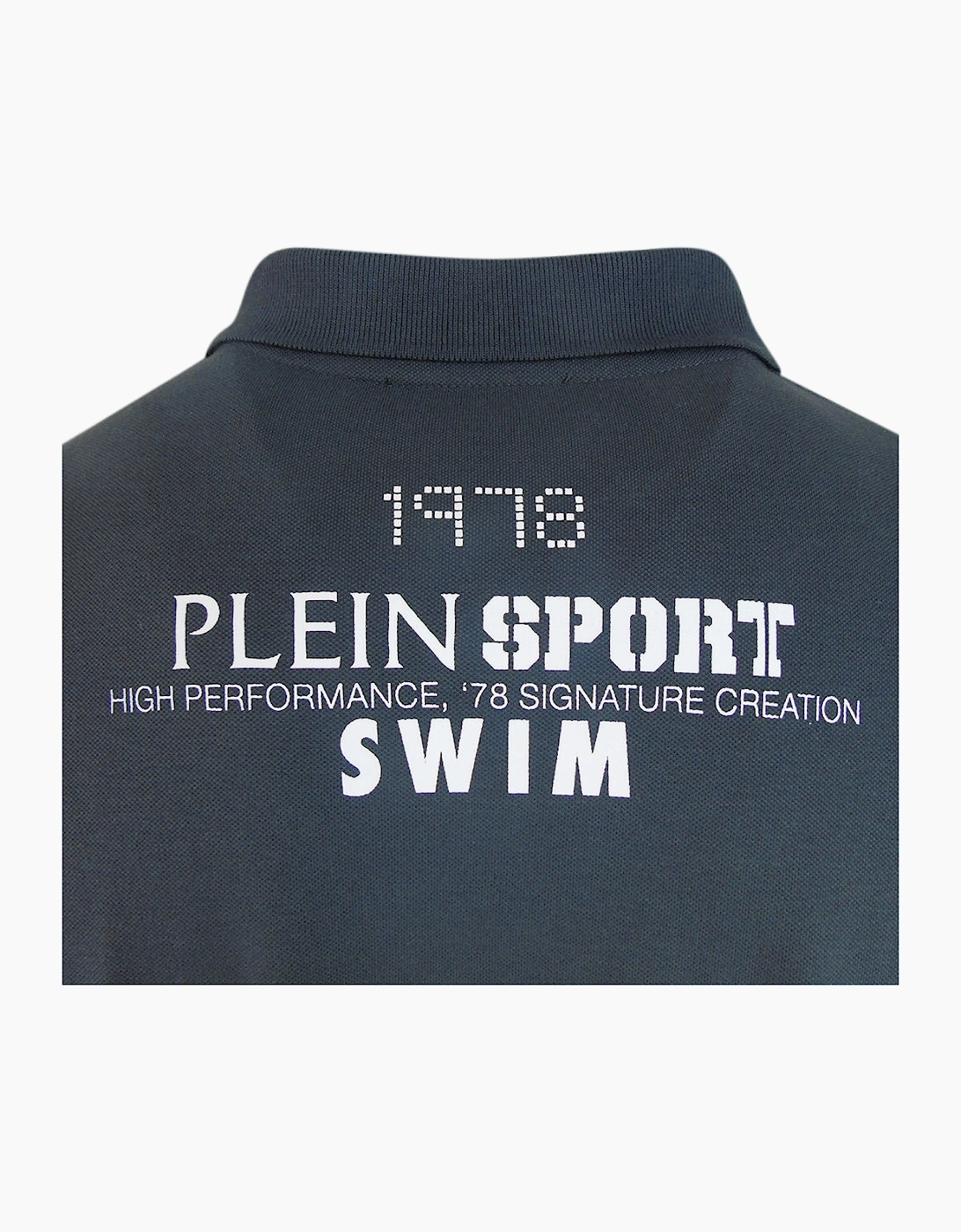 Plein Sport Spiral Logo Stretch Dark Grey Polo Shirt
