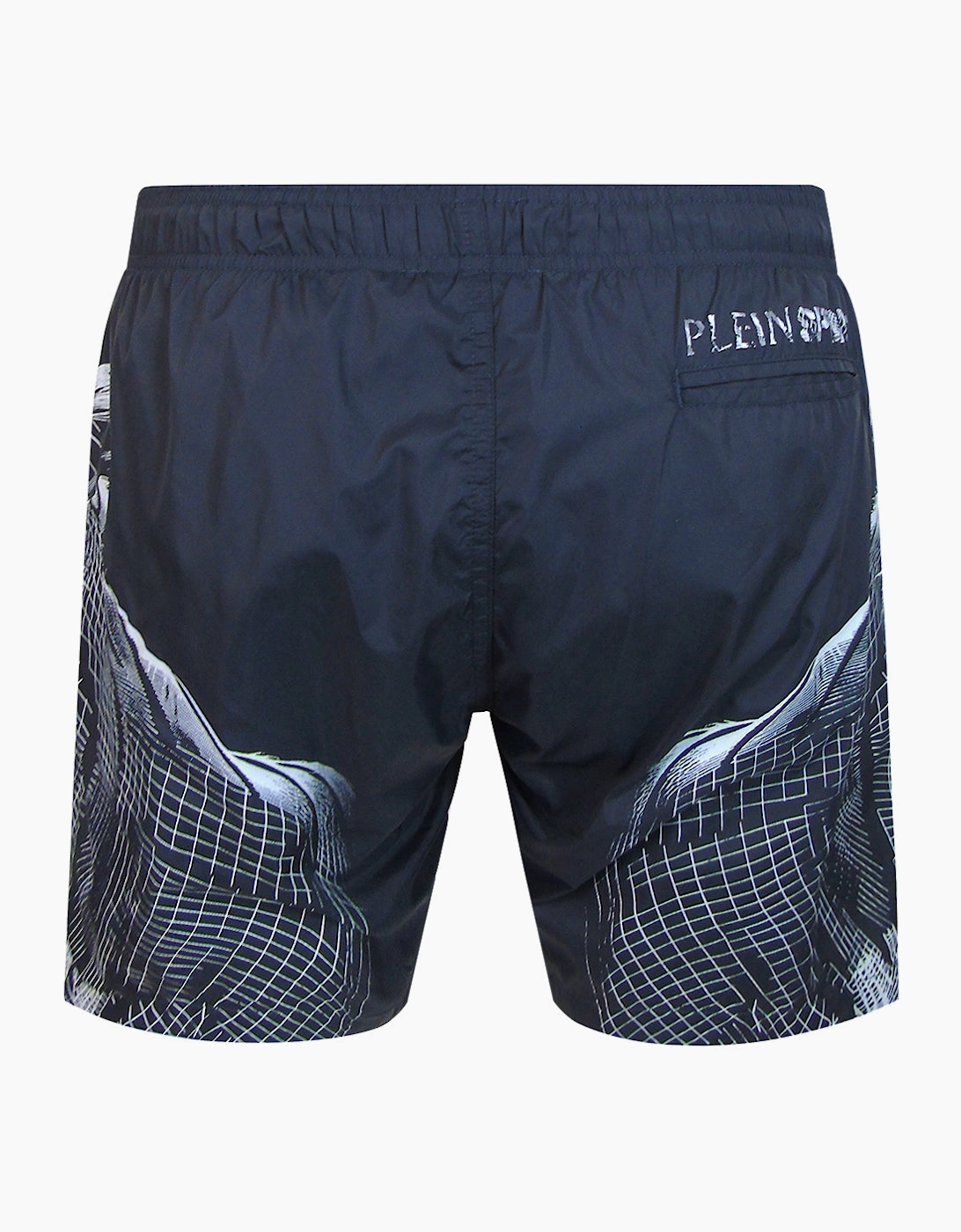 Plein Sport Double Tiger Logo Medium Boardshort Grey Swim Shorts