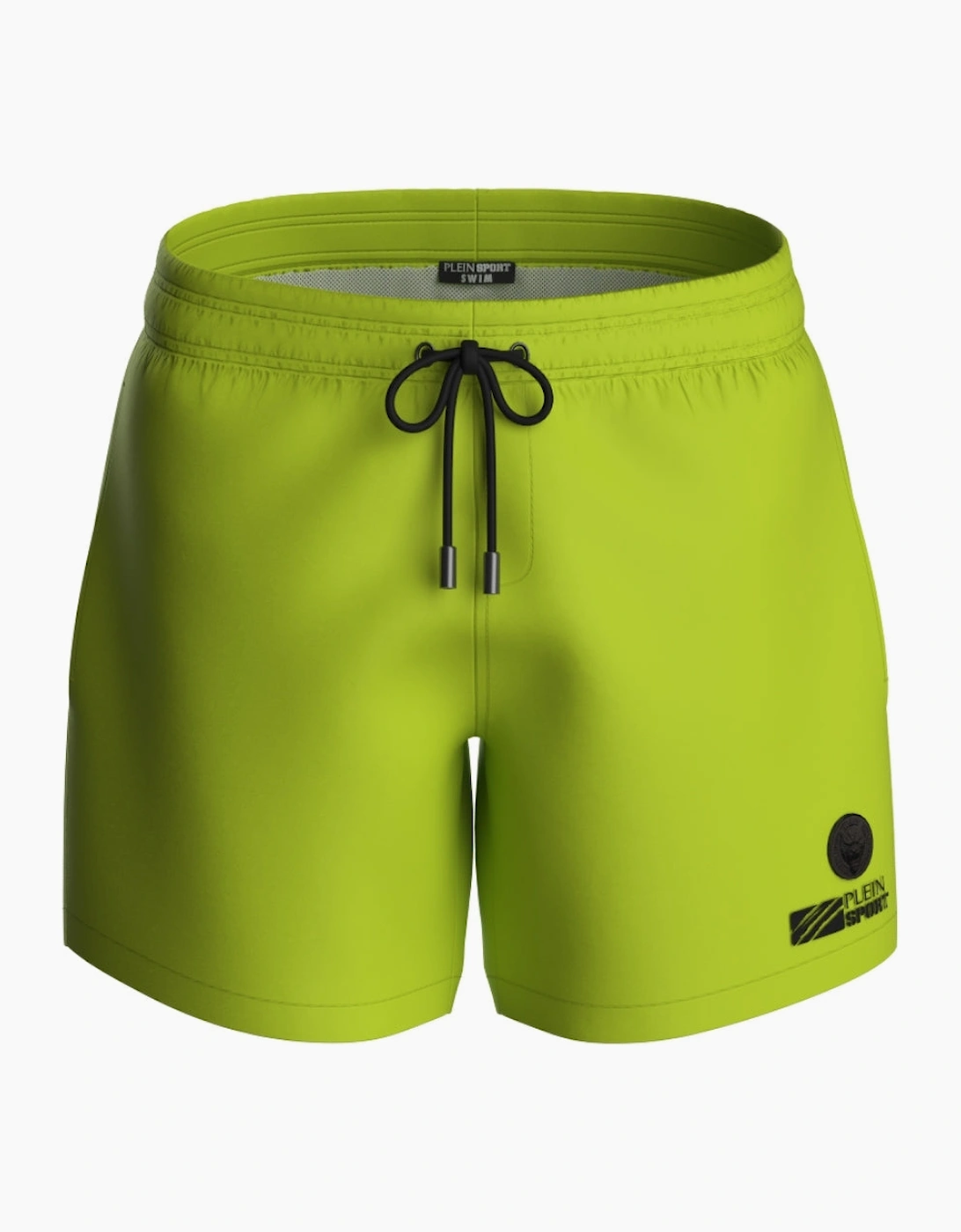 Plein Sport Basic Logo Medium Boardshort Yellow Swim Shorts