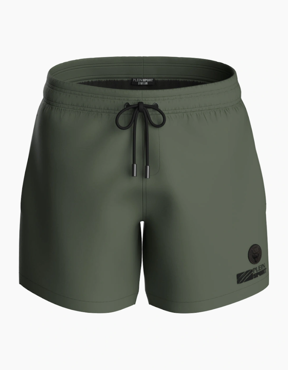 Plein Sport Basic Logo Medium Boardshort Green Swim Shorts