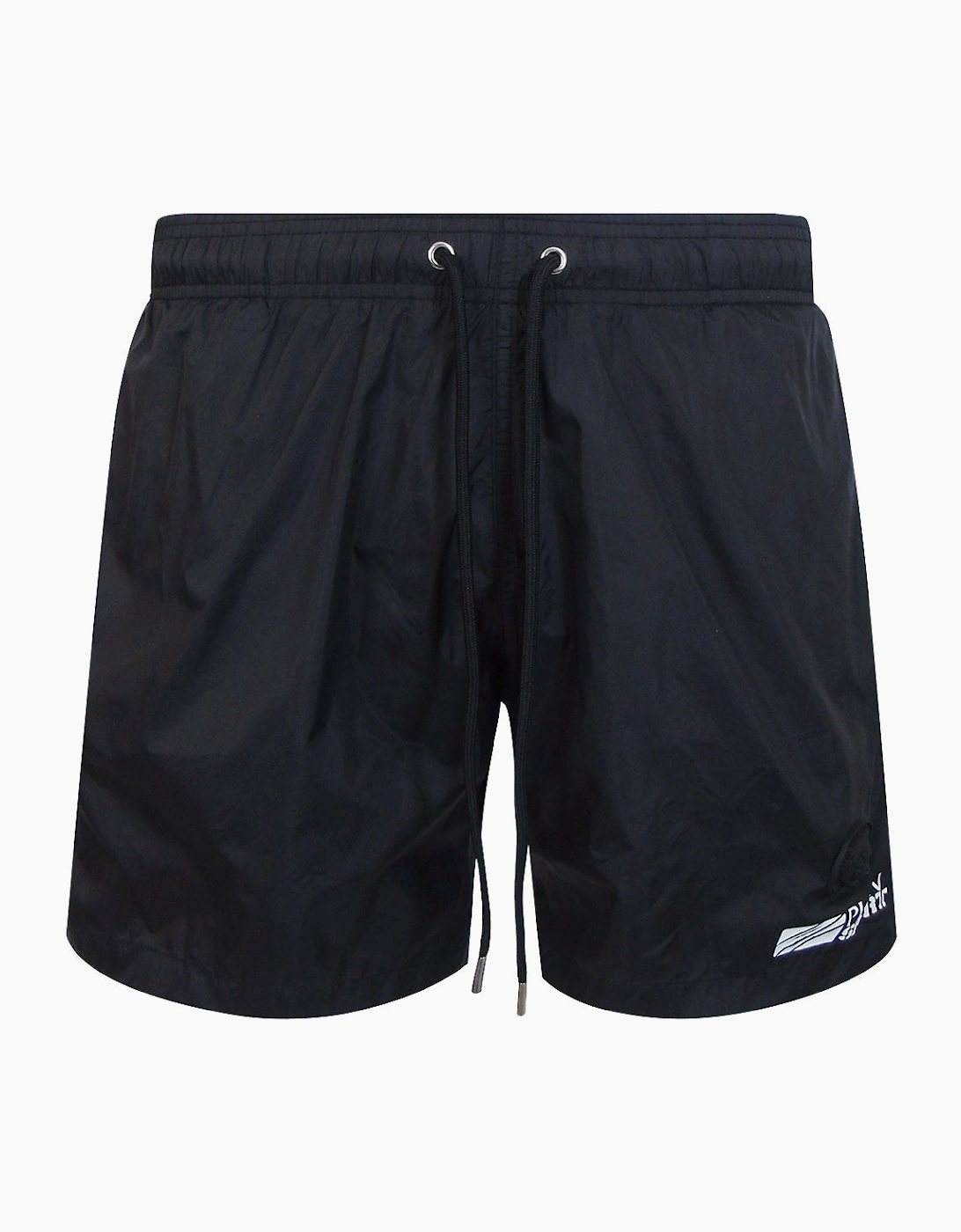 Plein Sport Basic Logo Medium Boardshort Black Swim Shorts