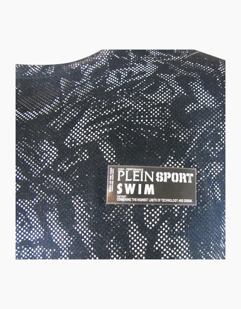 Plein Sport Allover Tiger Logo Black T-Shirt