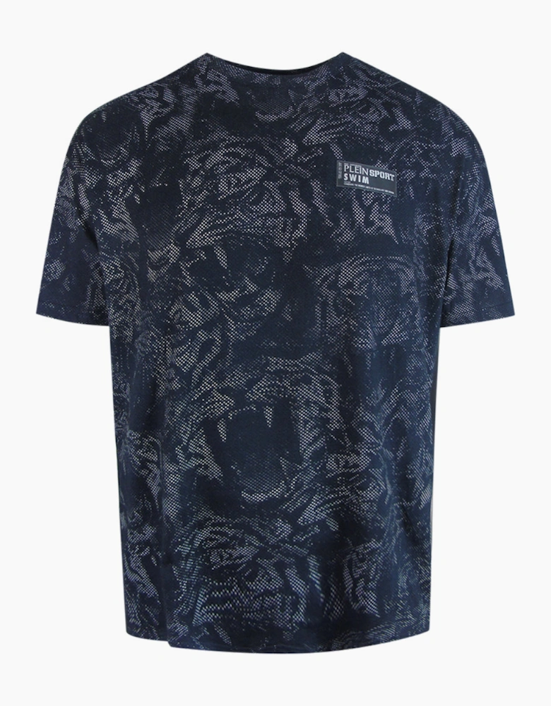 Plein Sport Allover Tiger Logo Black T-Shirt