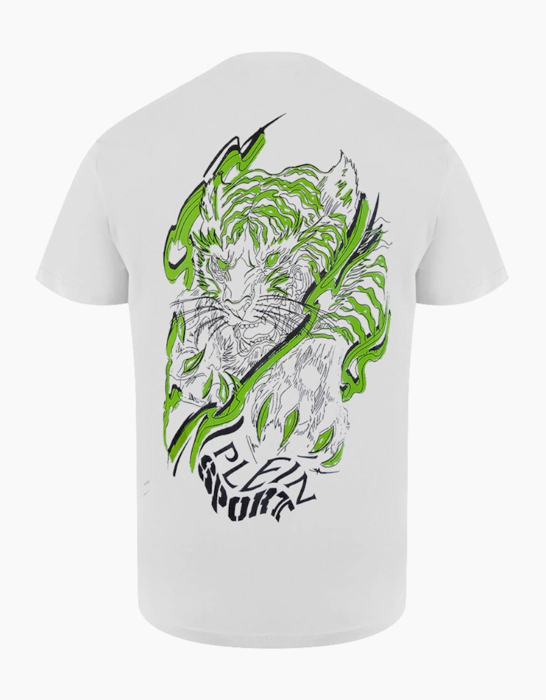 Plein Sport Tiger Fluo Logo Stretch White T-Shirt