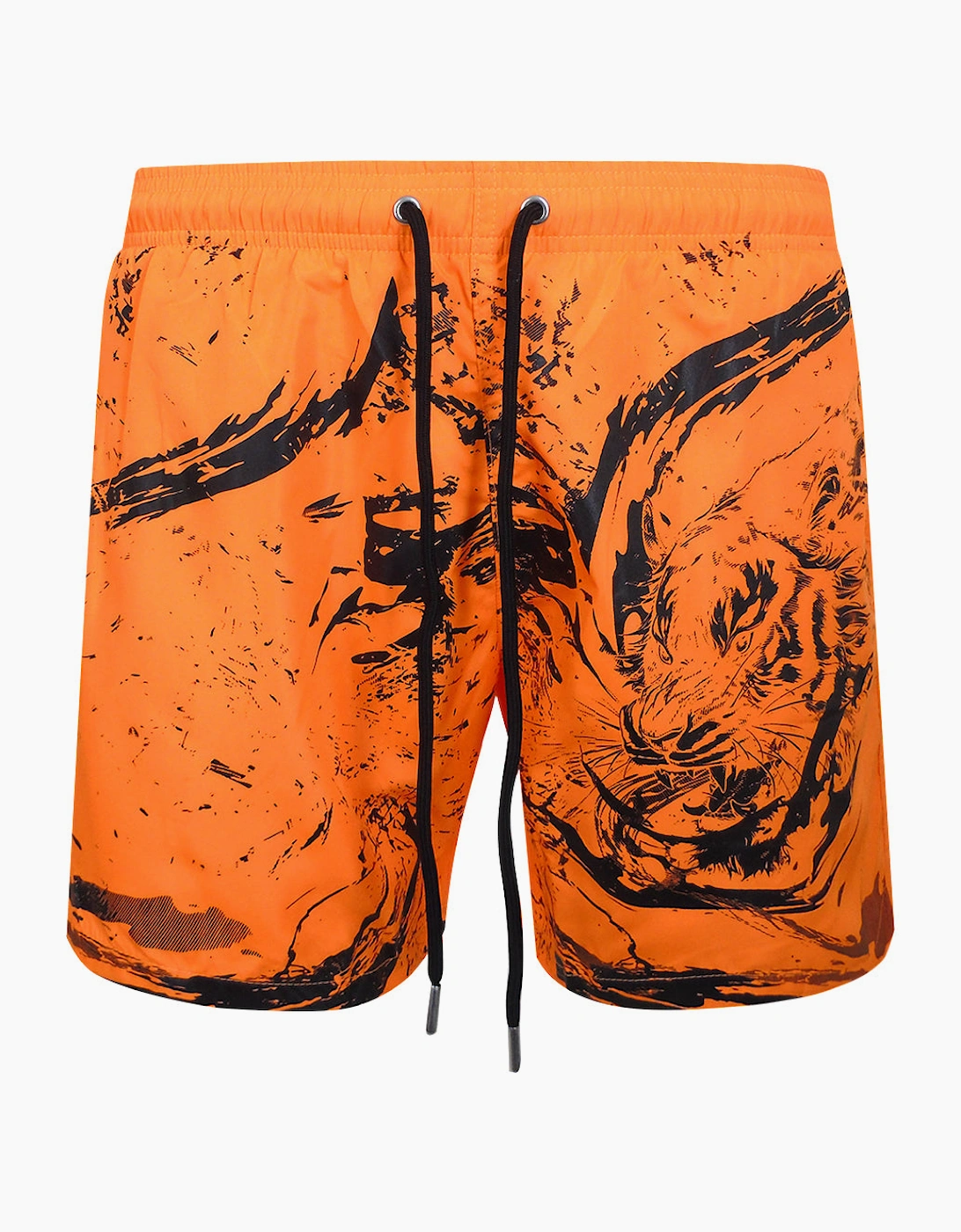Plein Sport Water Tiger Logo Medium Boardshort Orange Swim Shorts