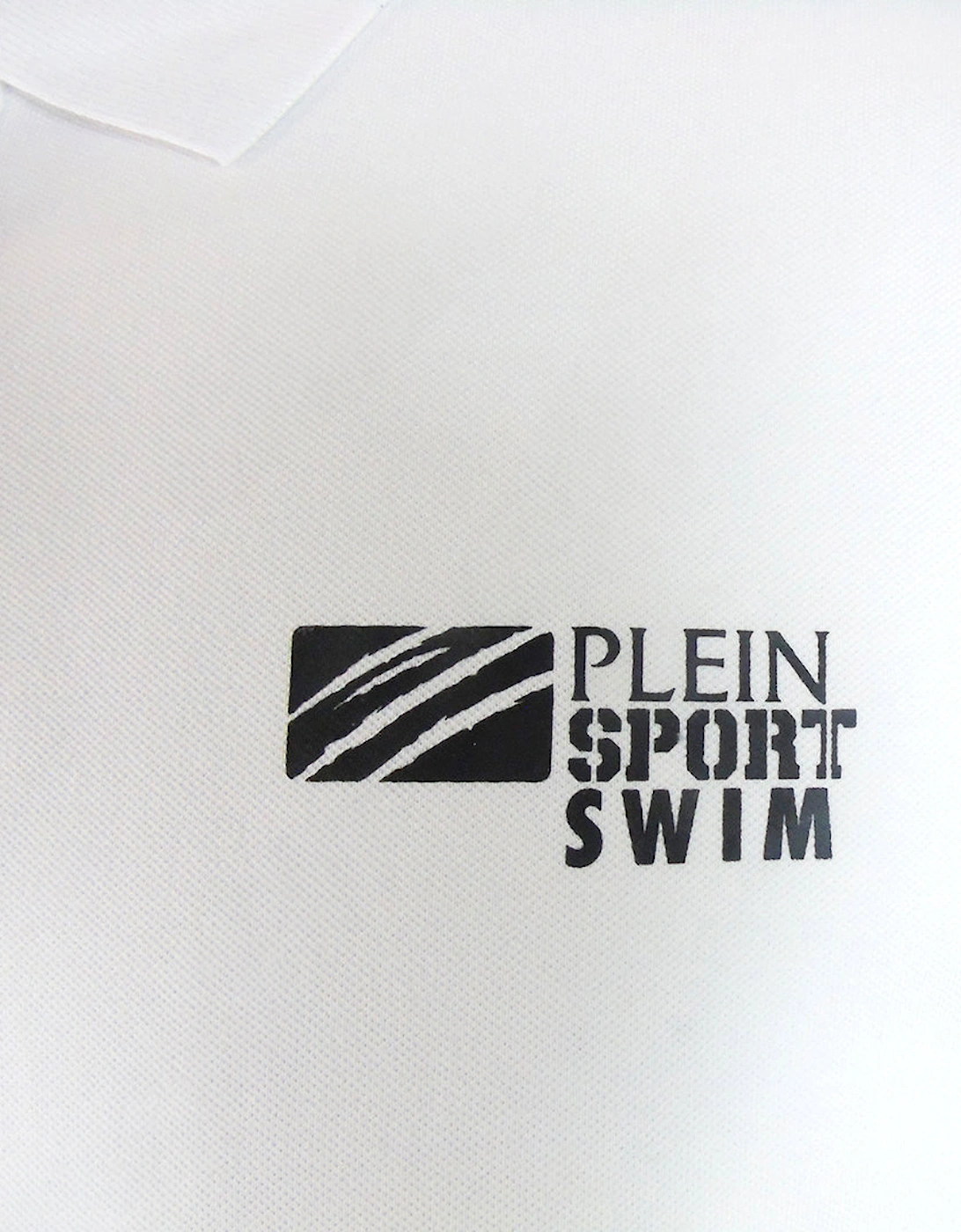 Plein Sport Classic Logo Stretch White Polo Shirt