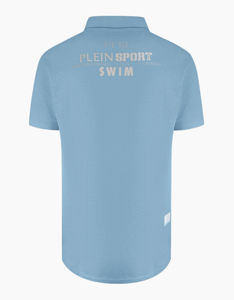 Plein Sport Spiral Logo Stretch Blue Polo Shirt