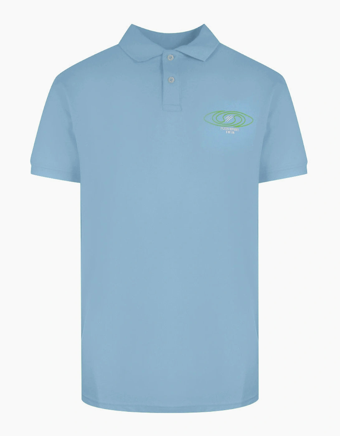 Plein Sport Spiral Logo Stretch Blue Polo Shirt