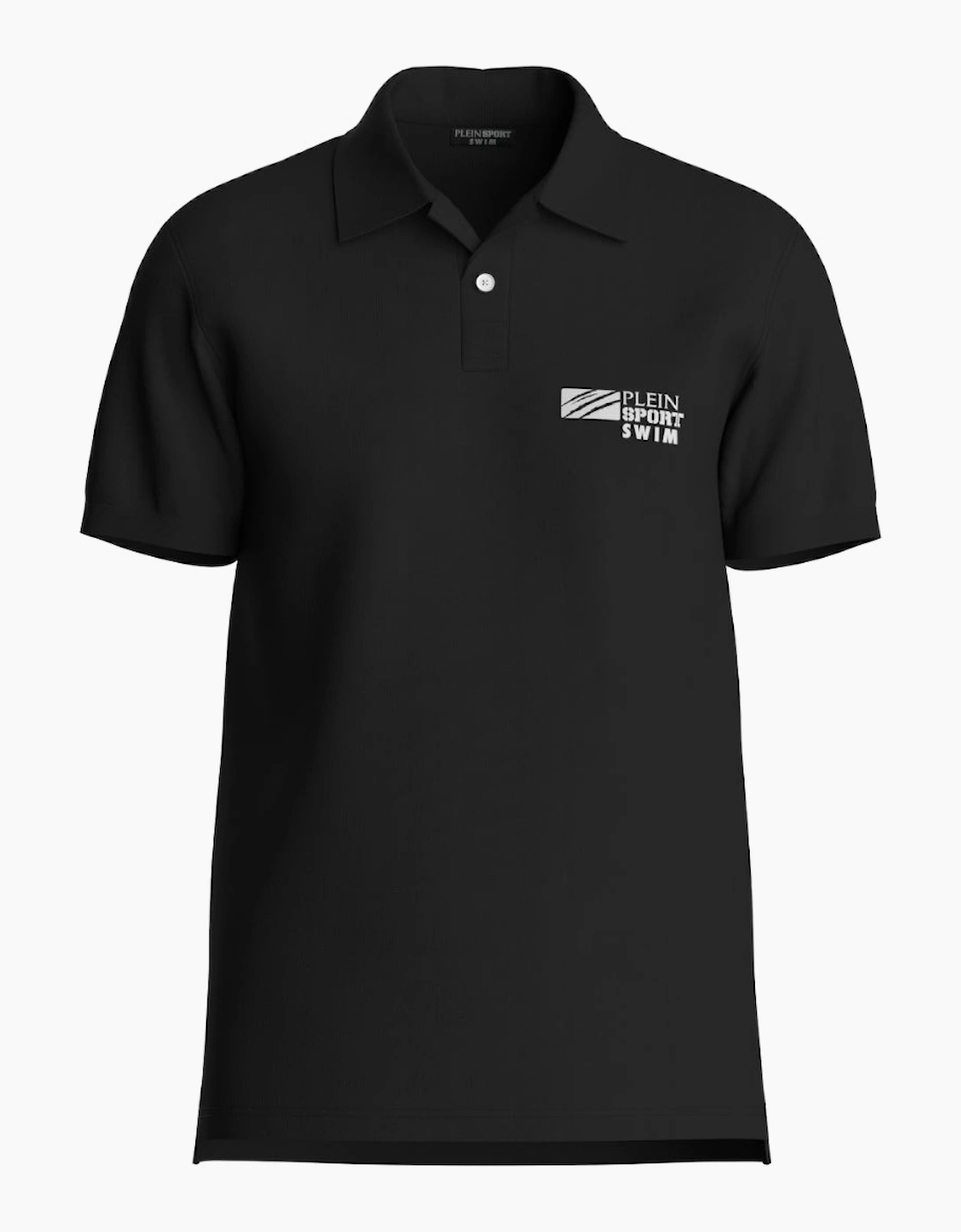 Plein Sport Classic Logo Stretch Black Polo Shirt