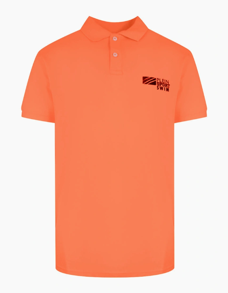 Plein Sport Basic Logo Stretch Orange Polo Shirt