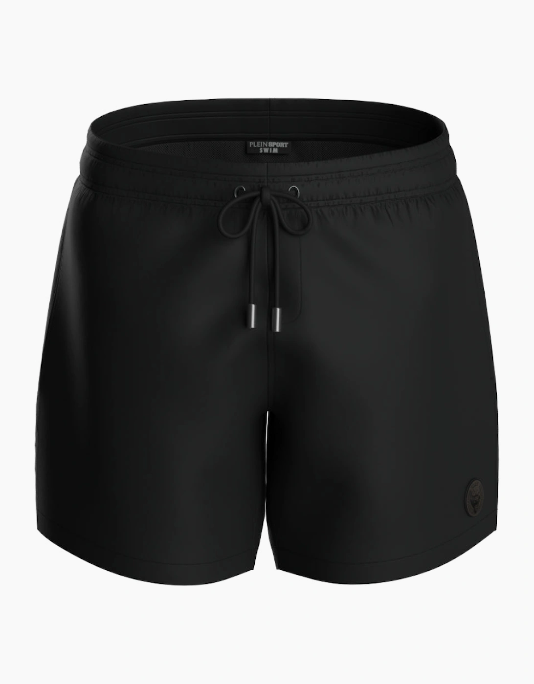 Philipp Plein Men's Plein Sport Magic Water Logo Medium Boardshort Black Swim Shorts