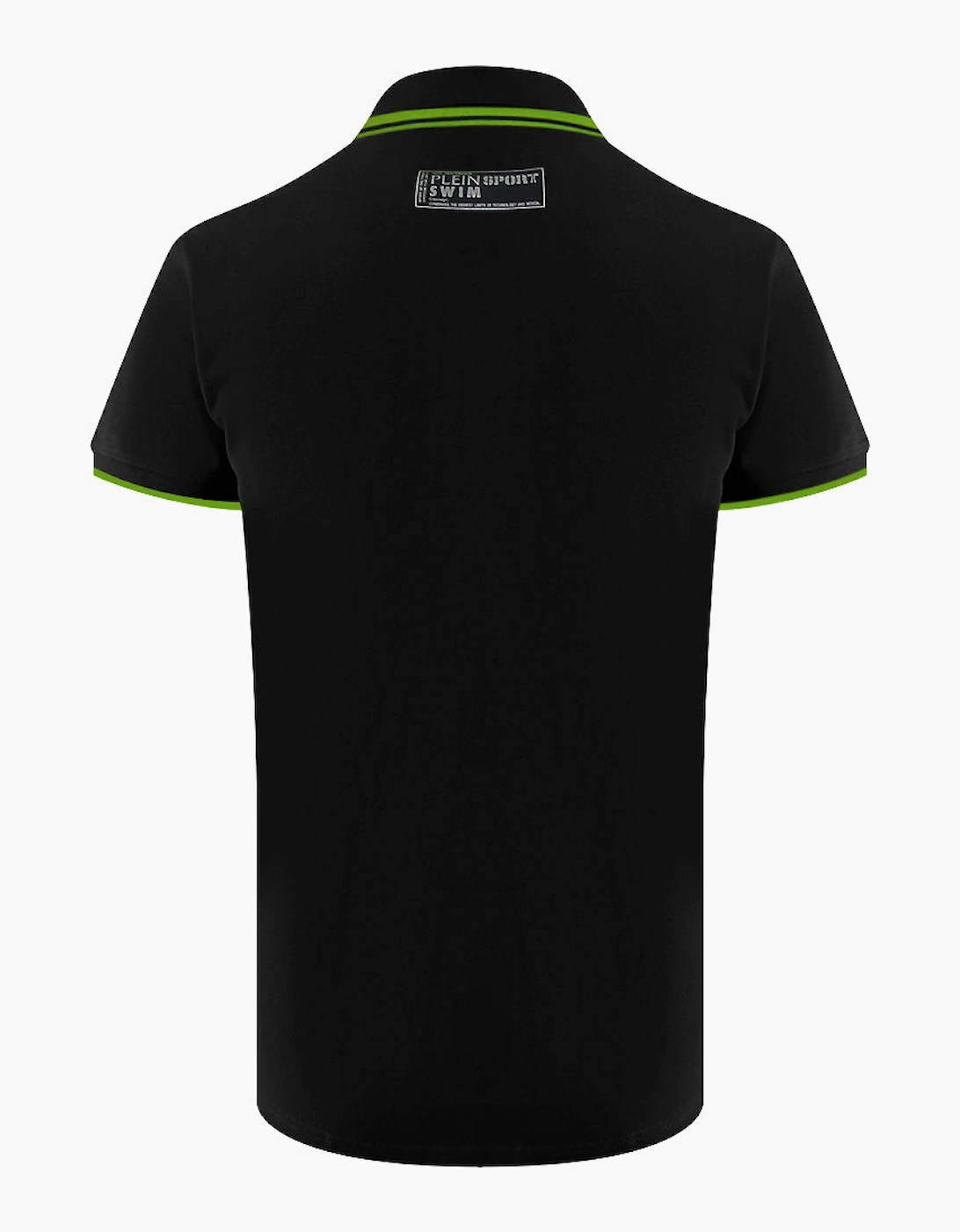 Plein Sport Performance Logo Stretch Black Polo Shirt