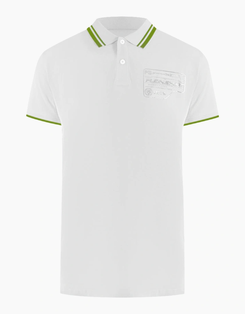 Plein Sport Performance Logo Stretch White Polo Shirt