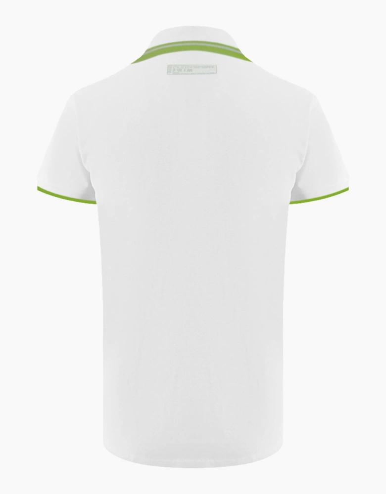Plein Sport Performance Logo Stretch White Polo Shirt