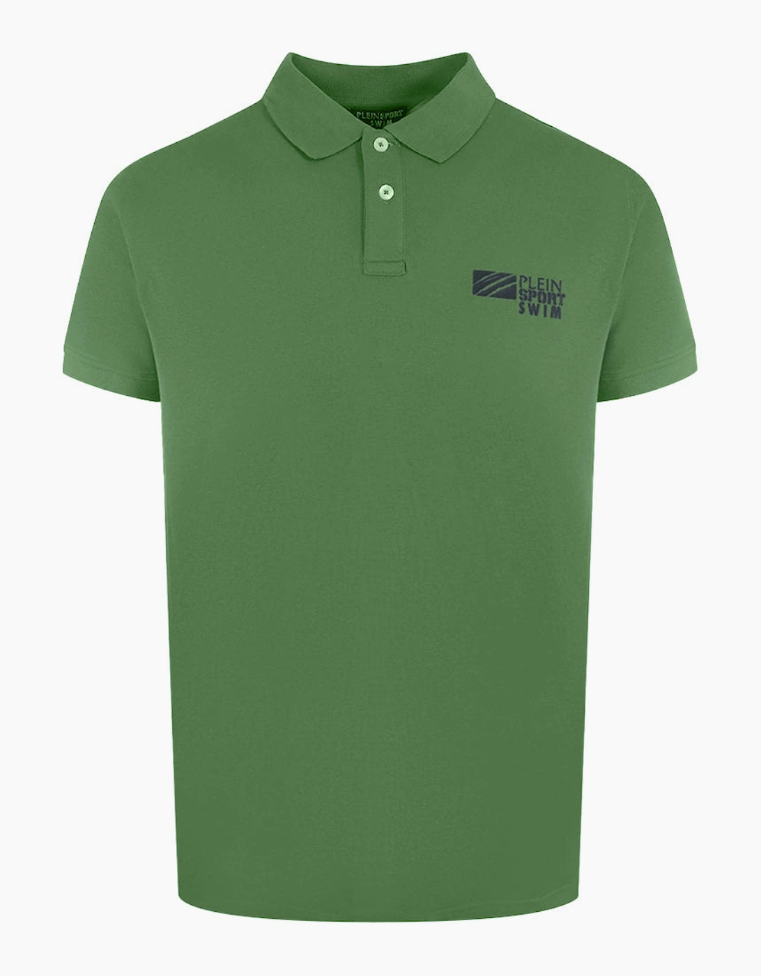 Plein Sport Classic Logo Stretch Green Polo Shirt