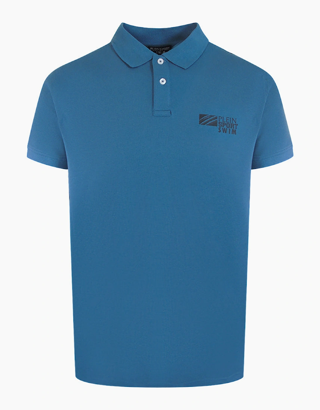 Plein Sport Classic Logo Stretch Light Blue Polo Shirt
