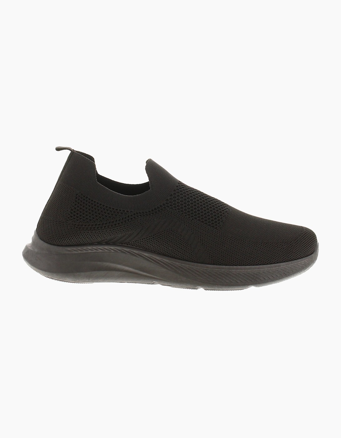 Focus Mens Trainers Breathable Knitted Textile Micah Slip On black UK Size