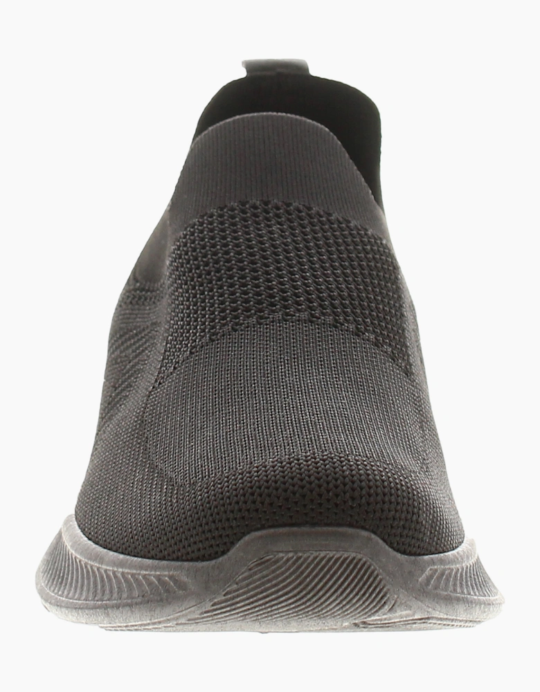 Focus Mens Trainers Breathable Knitted Textile Micah Slip On black UK Size