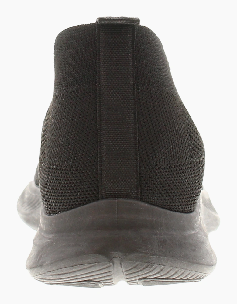 Focus Mens Trainers Breathable Knitted Textile Micah Slip On black UK Size