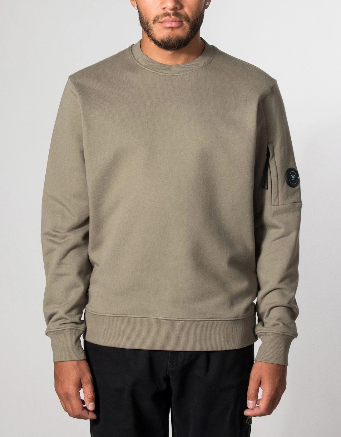 Diagonal Raised Fleece Crewneck Lens Sweatshirt