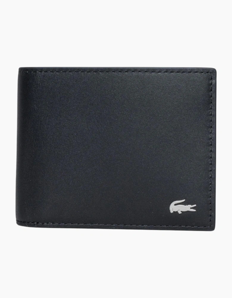 Lacoste Mens Wallet Genuine Leather Small Billfold Credit Card Holder Black