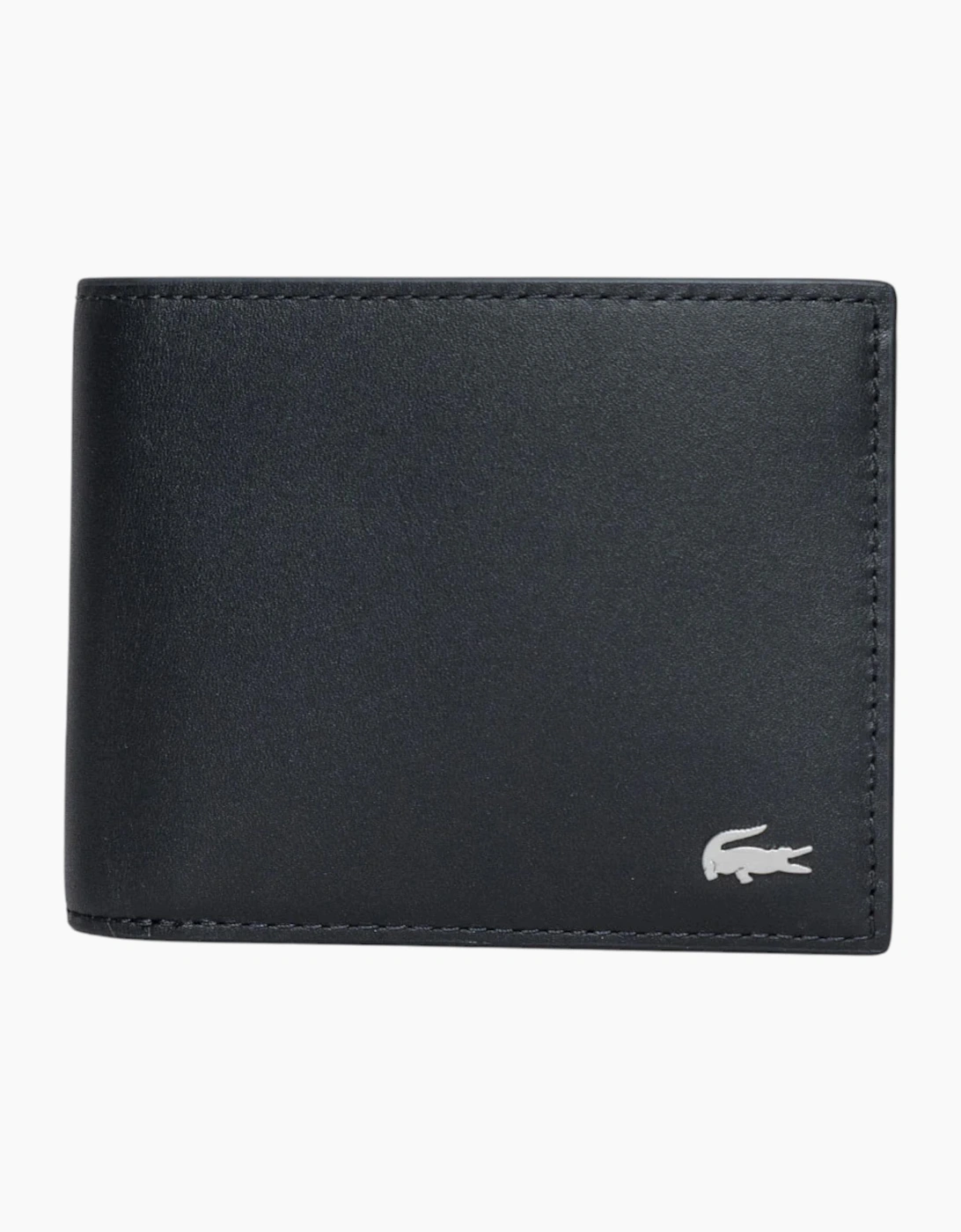 Lacoste Mens Wallet Genuine Leather Small Billfold Credit Card Holder Black