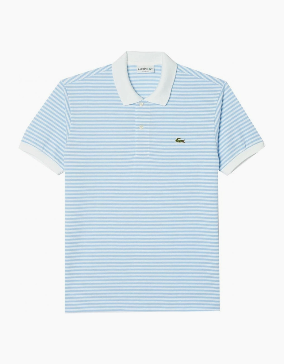 Lacoste Men's Classic Short Sleeved Striped Blue Polo Shirt, 4 of 3