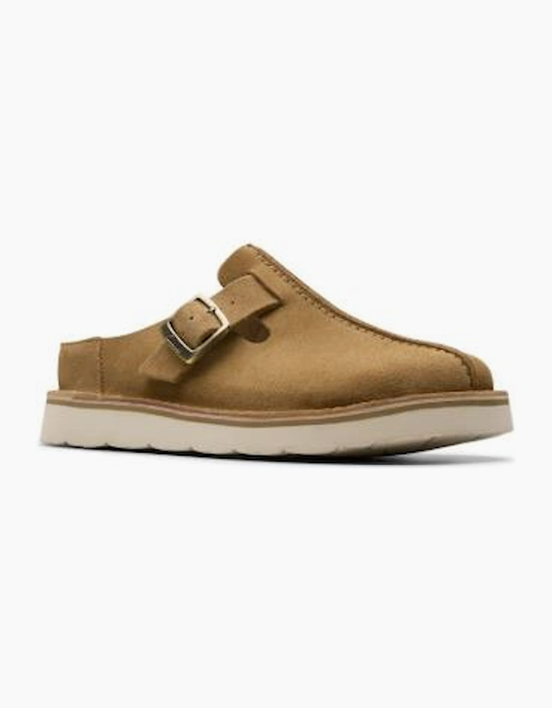 Clarks Solsbury Mule in Dark Sand suede