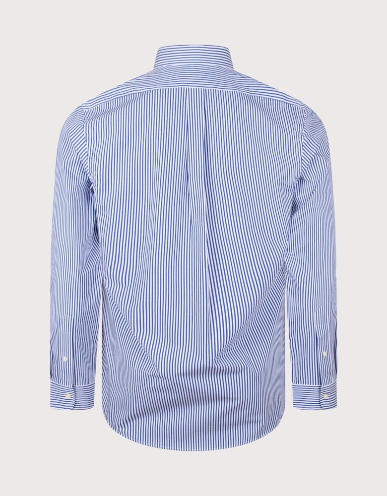 Custom Fit Striped Stretch Poplin Shirt
