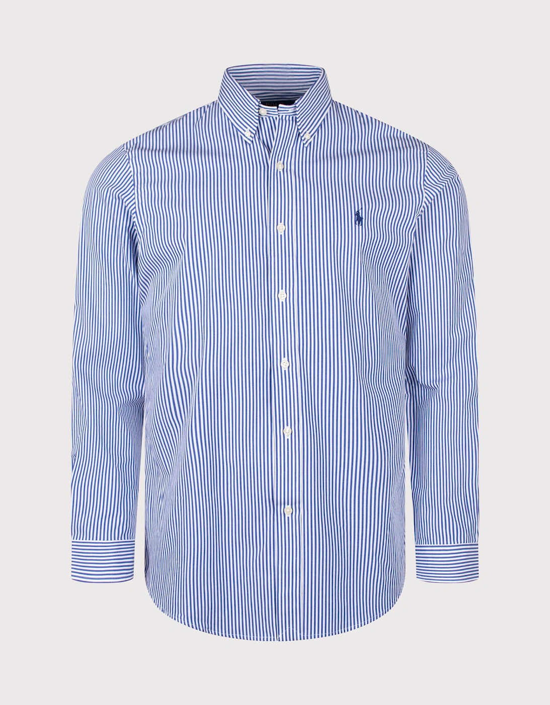 Custom Fit Striped Stretch Poplin Shirt