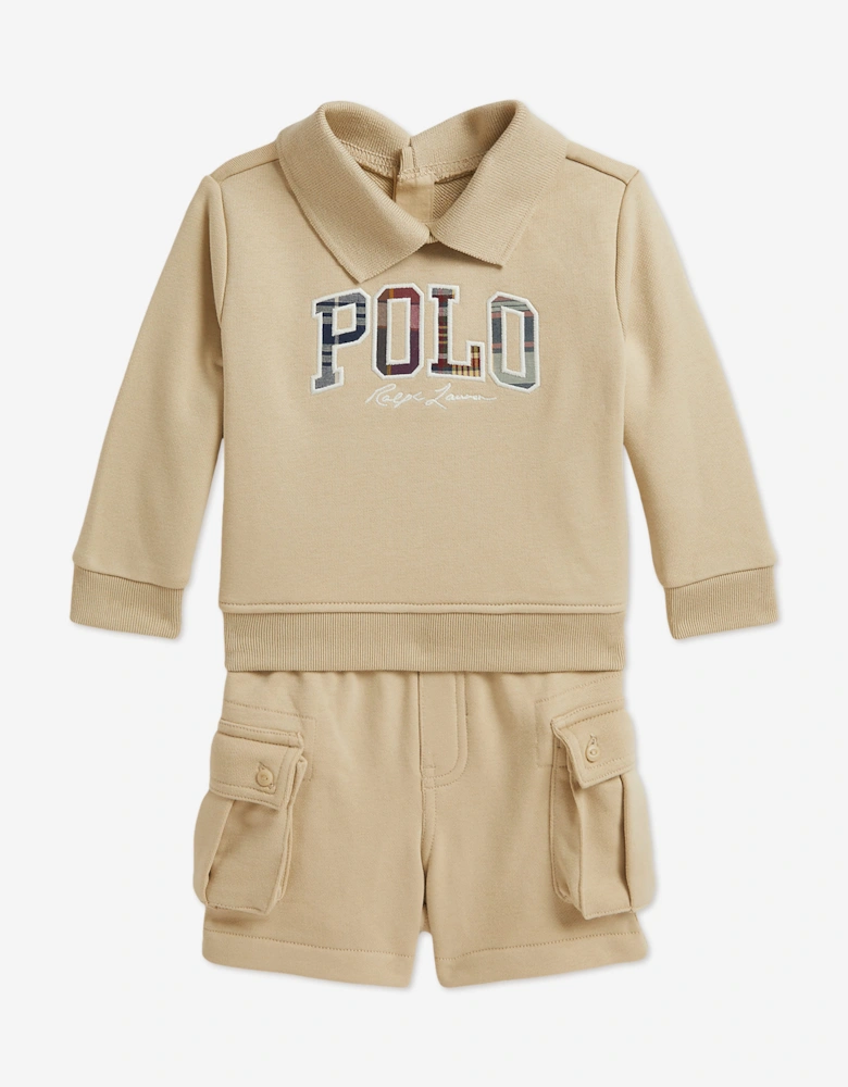 Ralph Lauren Baby Boys Easy French Terry Short Set in Beige