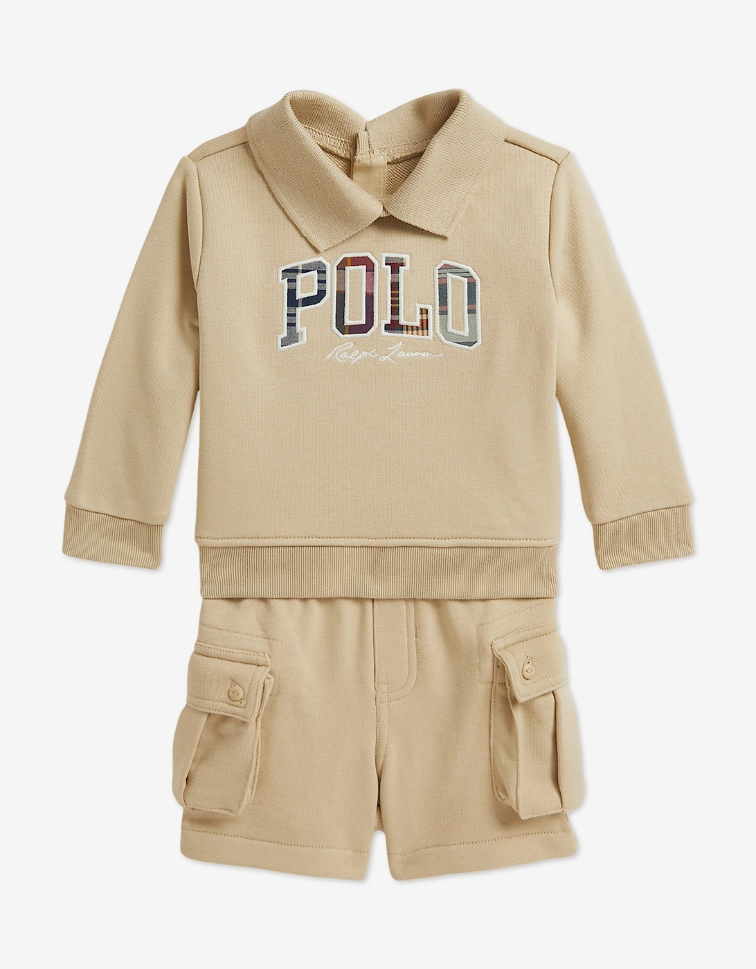 Ralph Lauren Baby Boys Easy French Terry Short Set in Beige