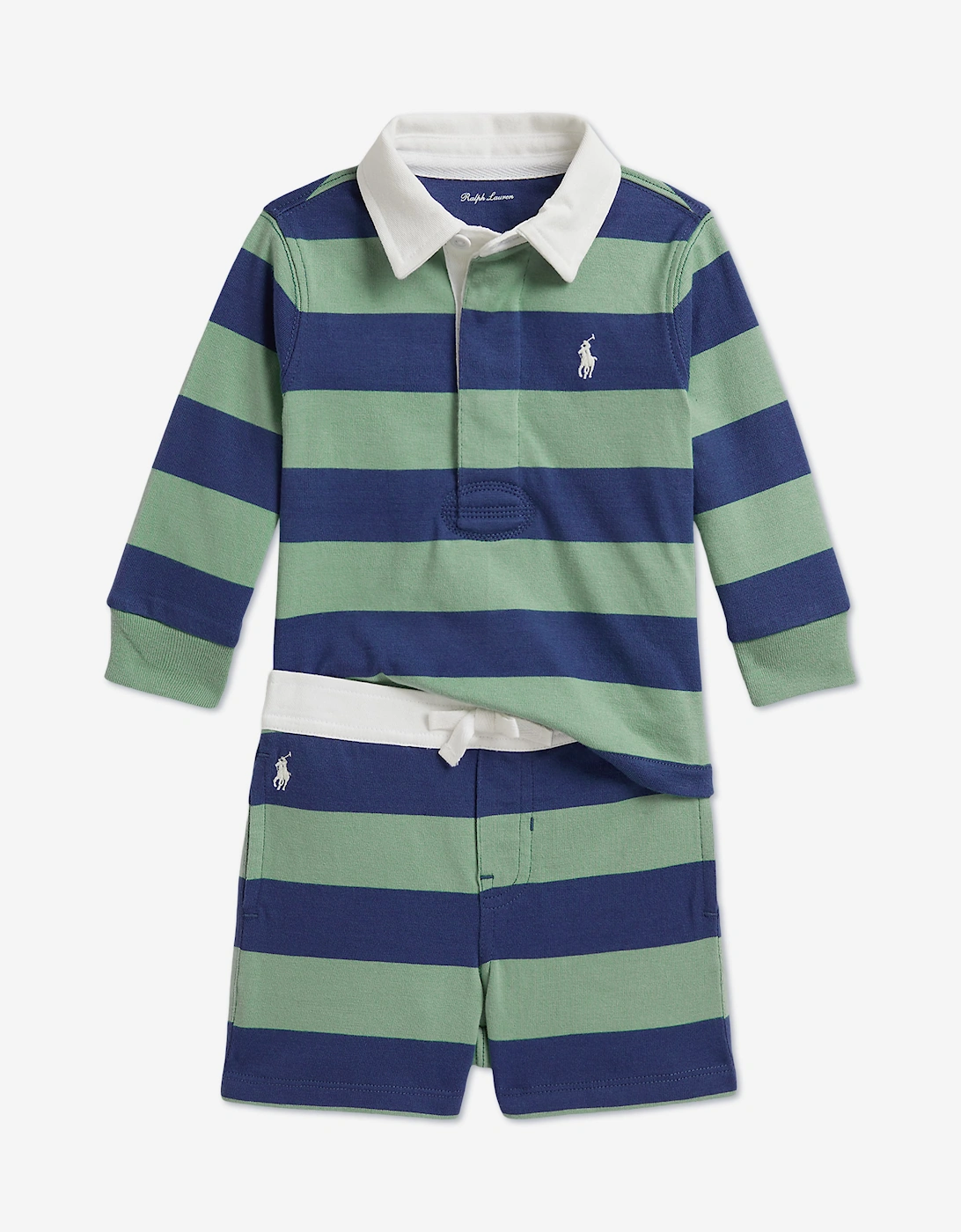 Ralph Lauren Baby Boys Striped Jersey Short Set in Green