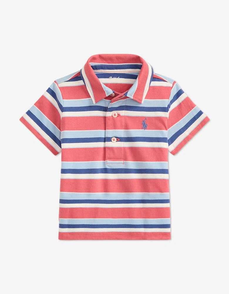 Ralph Lauren Baby Boys Striped Jersey Short Set in Pink