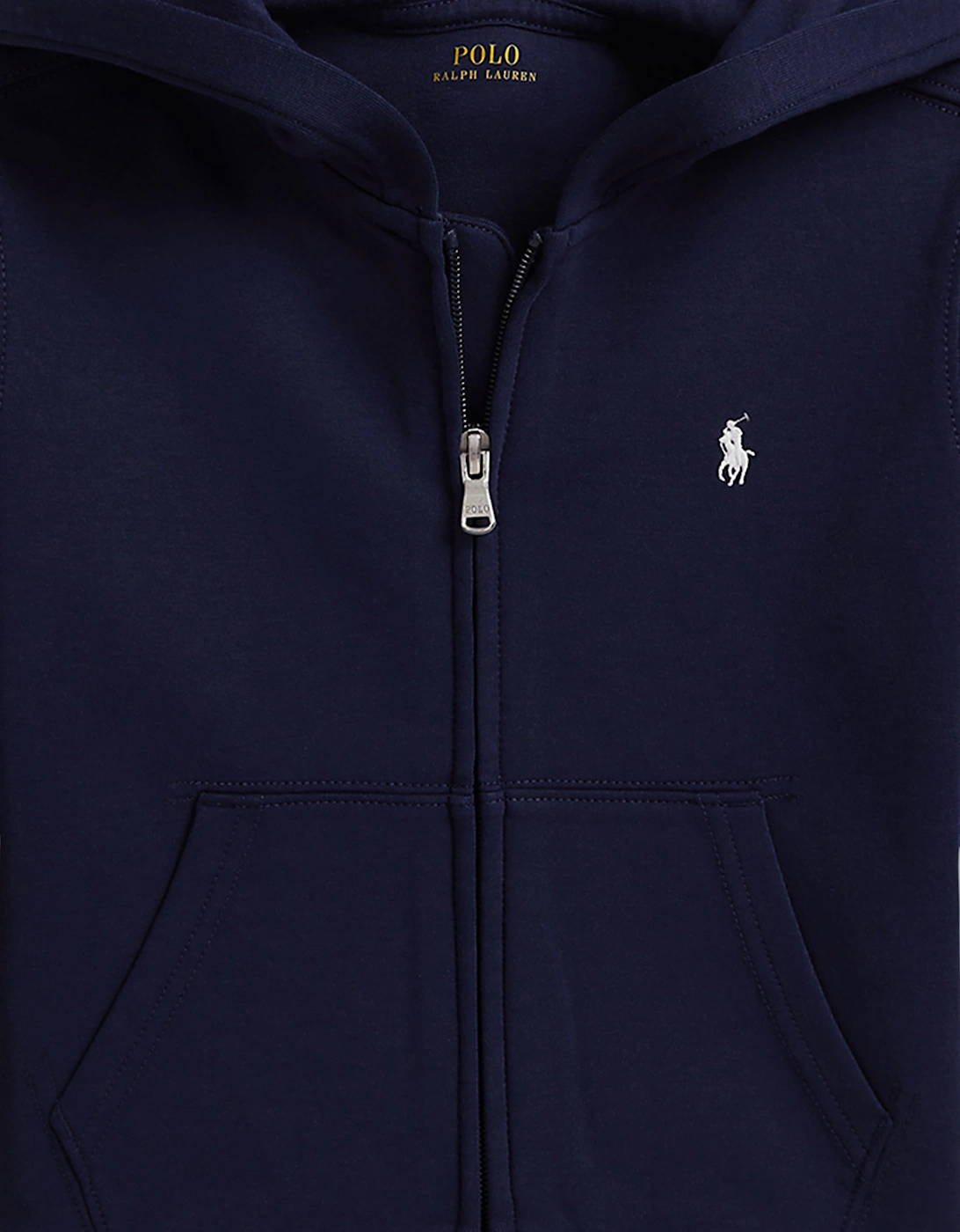 Ralph Lauren Boys Double Knit Tech Zip Up Top in Navy