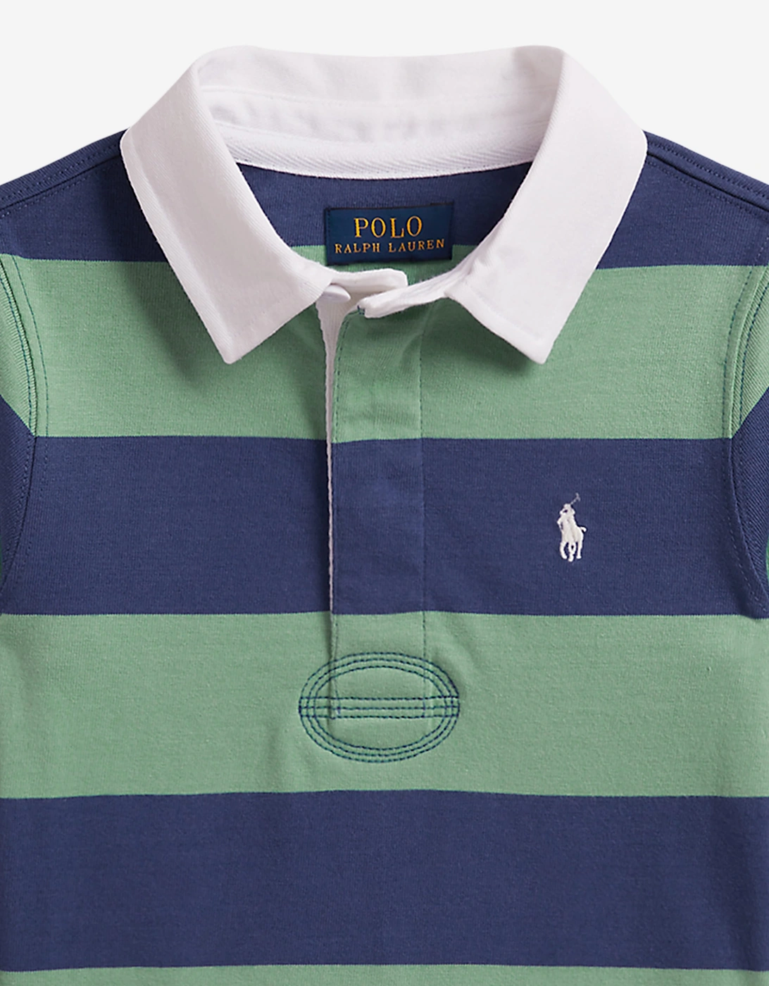 Ralph Lauren Boys Striped Jersey Rugby Shirt in Green