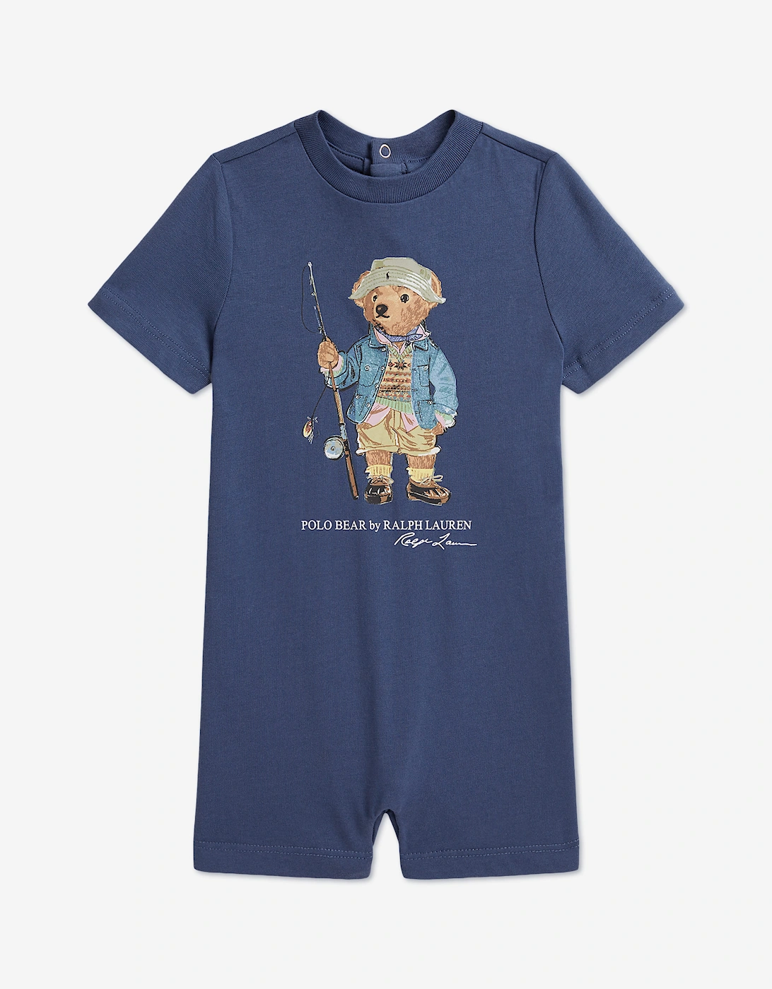 Ralph Lauren Baby Boys Polo Bear Romper in Blue