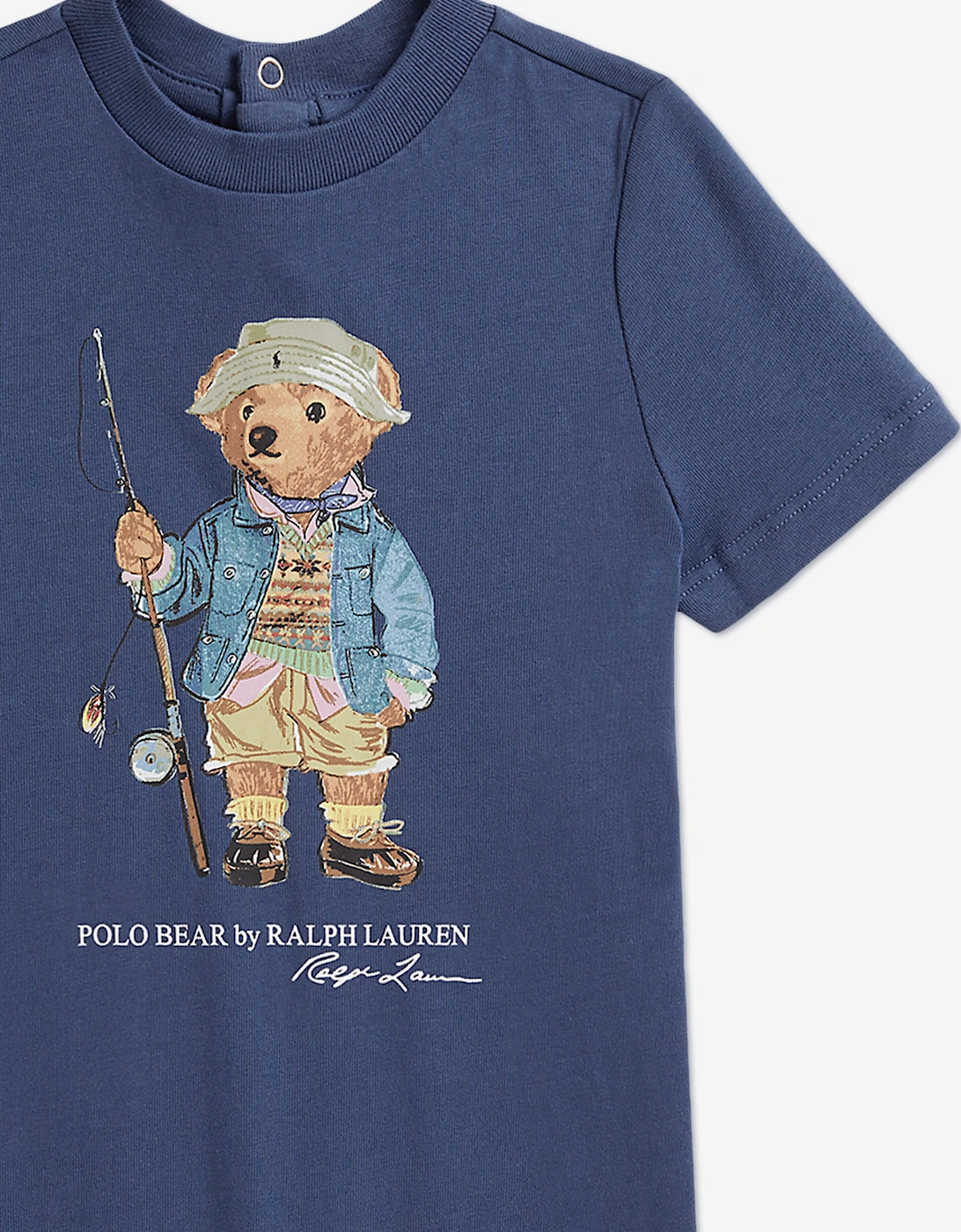 Ralph Lauren Baby Boys Polo Bear Romper in Blue