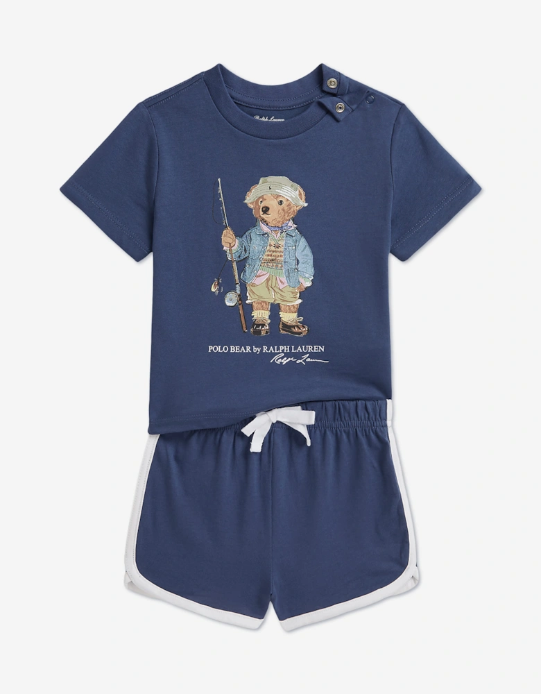 Ralph Lauren Baby Boys Polo Bear Short Set in Blue