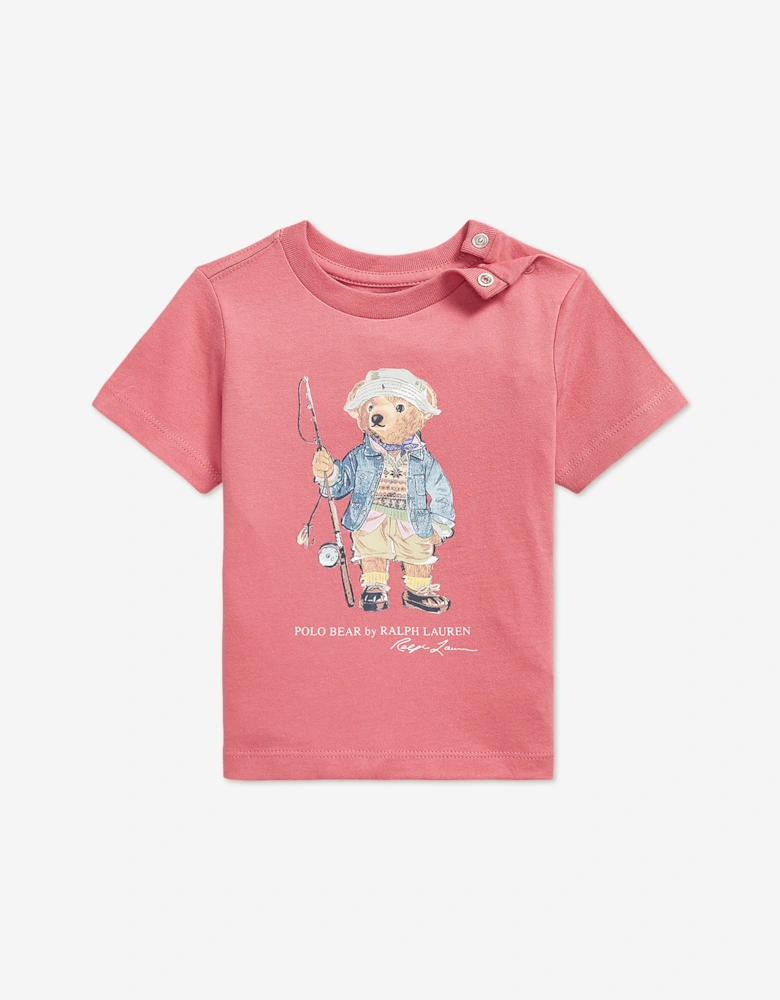 Ralph Lauren Baby Boys Polo Bear T-Shirt in Pink