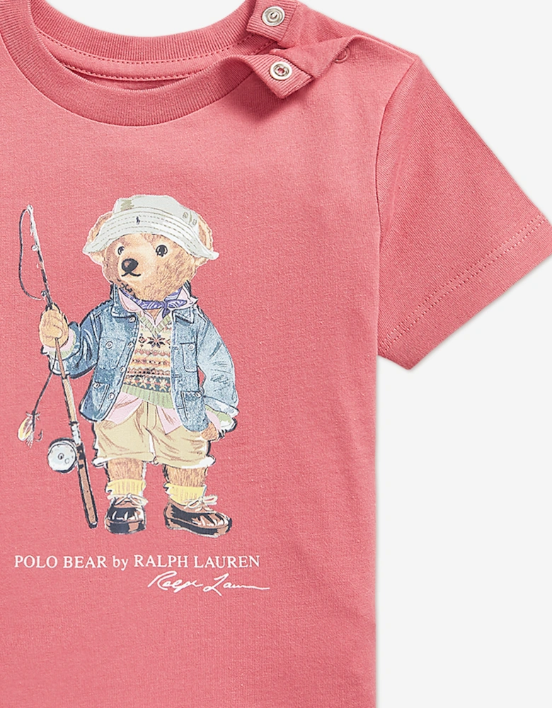 Ralph Lauren Baby Boys Polo Bear T-Shirt in Pink