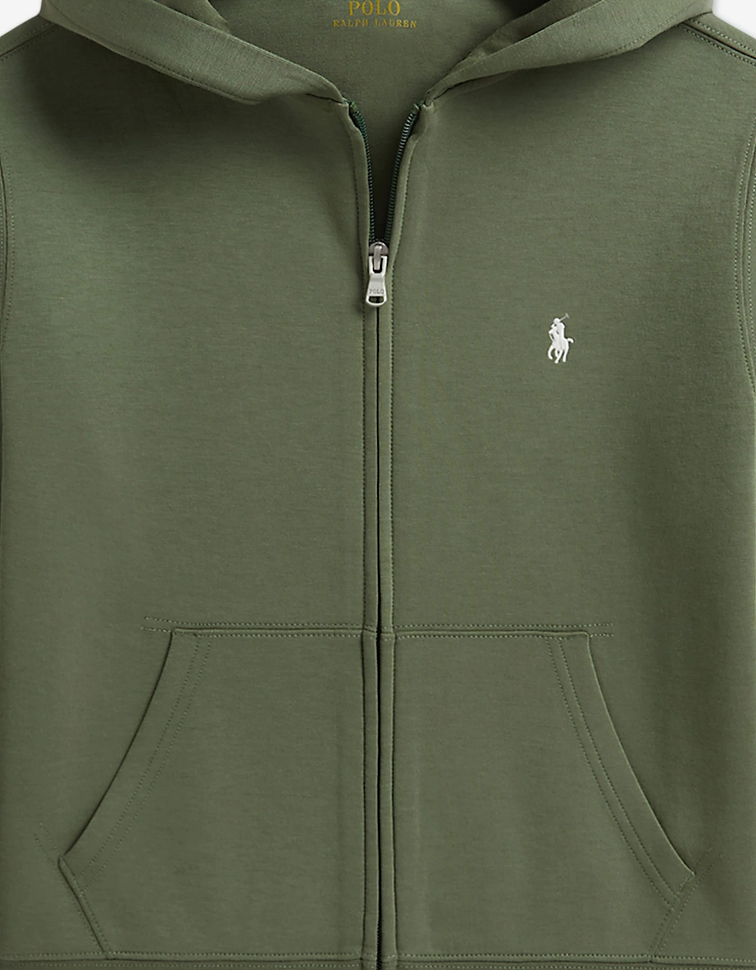 Ralph Lauren Boys Double Knit Tech Zip Up Top in Green