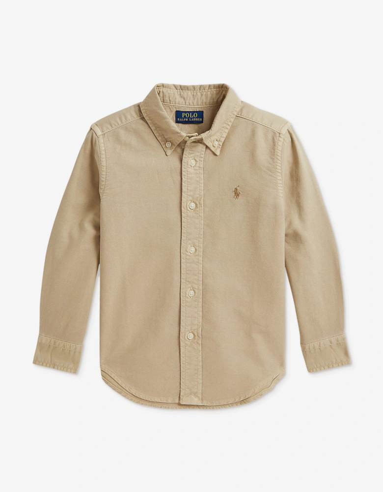 Ralph Lauren Boys Cotton Oxford Shirt in Ivory
