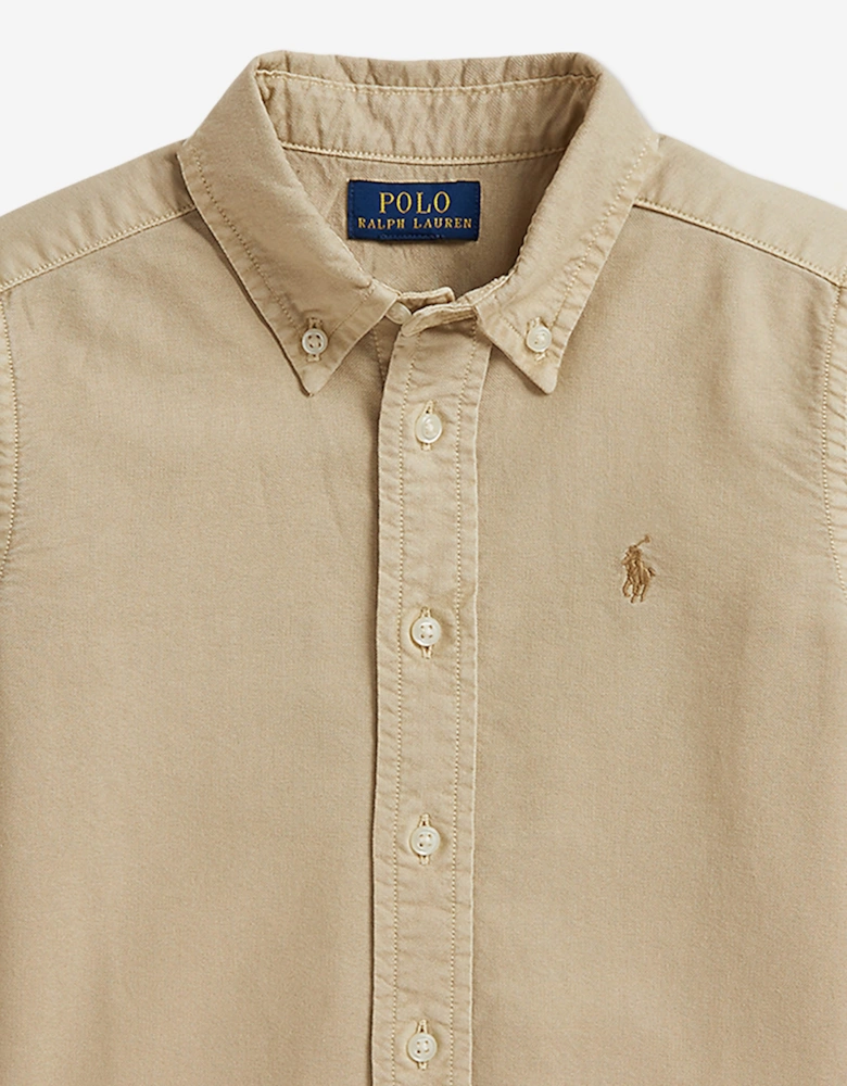 Ralph Lauren Boys Cotton Oxford Shirt in Ivory